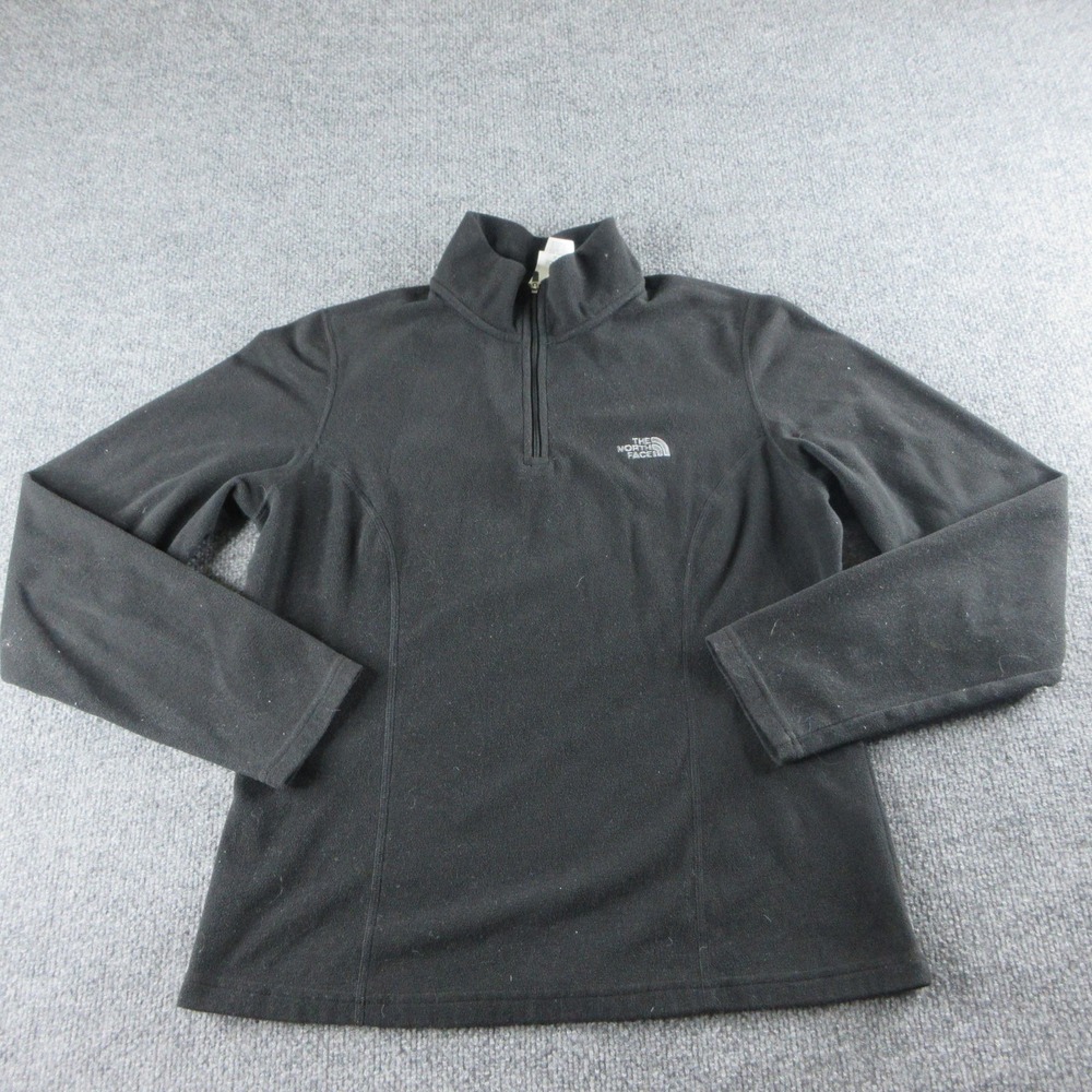 The North Face Jacket Womens Medium Black TKA 100 Fleece 1/4 Zip Lightweight